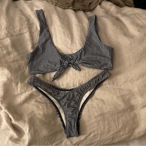 Dippin’ Daisy’s Black and White Gingham Bikini - Size Small
